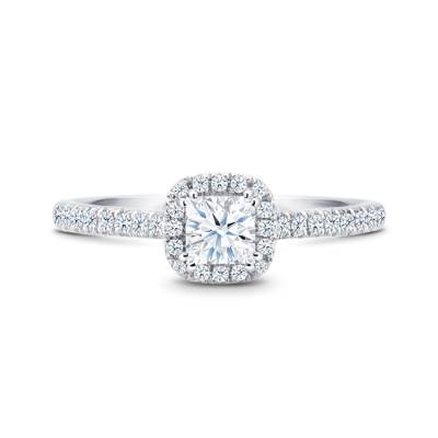 Anillo de compromiso con Diamantes de precioso diseño con brillantes a los lados - Jorge Juan Joyeros Madrid