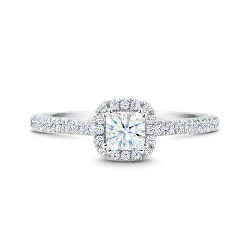 Anillo diamante en Oro Blanco de 18K talla princesa