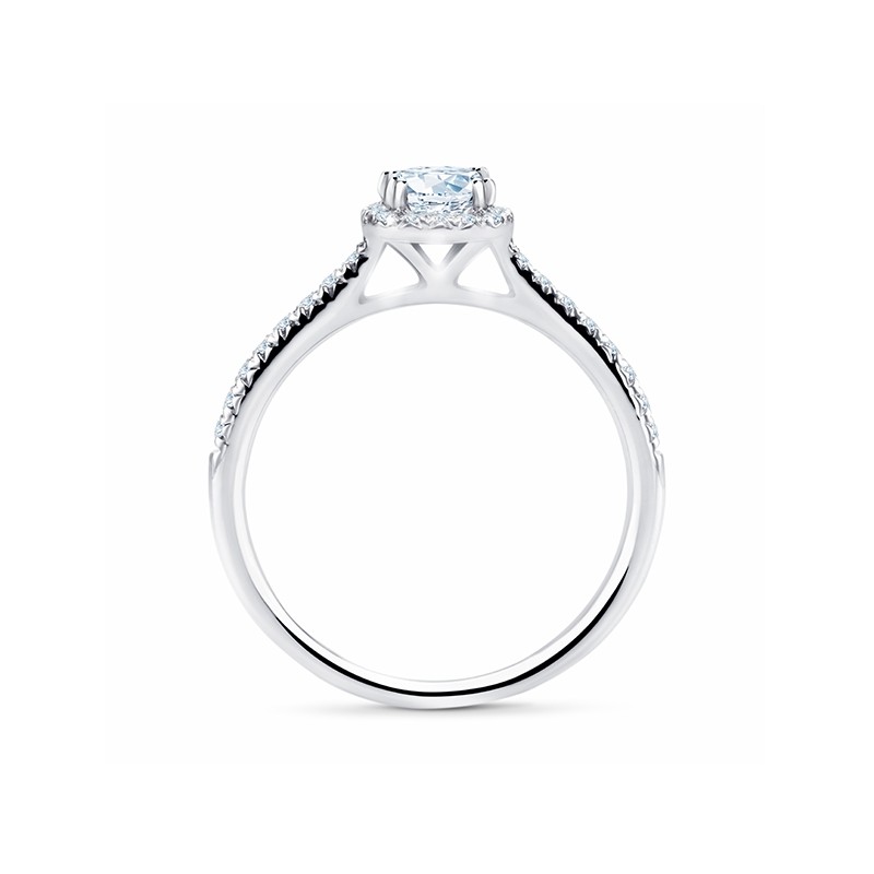 Sortija "Kyoto" con orla para pedida de oro de 18K y brilantes - SR 2