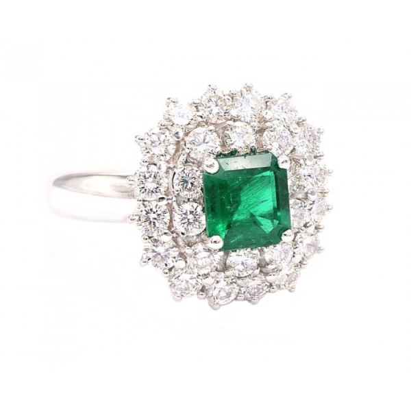 Anillo Esmeralda oro blanco Colombia Charm - SI 8 2