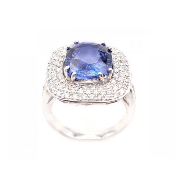 Anillo de Zafiro Ceylan y Brillantes SC-76