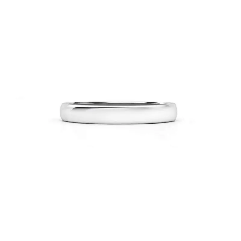 Anillo de Oro Blanco 18k  Modelo Alomada 3 mm C3OB