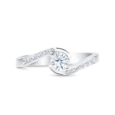 Anillo "Umi-b" de oro blanco 18k con diamantes realizado en diseño moderno - SC 4B