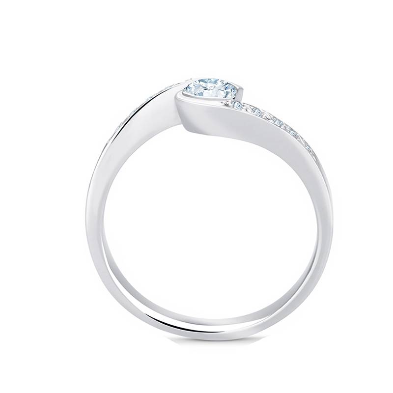 Anillo "Umi-b" de oro blanco 18k con diamantes realizado en diseño moderno - SC 4B