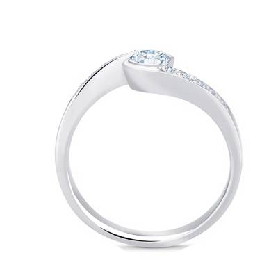 Anillo "Umi-b" de oro blanco 18k con diamantes realizado en diseño moderno - SC 4B