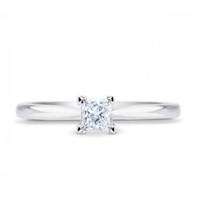 Anillo Diamante corte Princesa oro blanco "Surya"