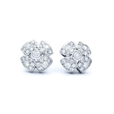 pendientes diamantes forma flor