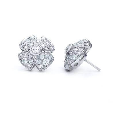 pendientes brillantes forma flor