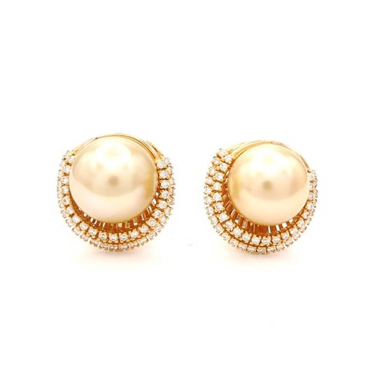 pendientes de perlas golden