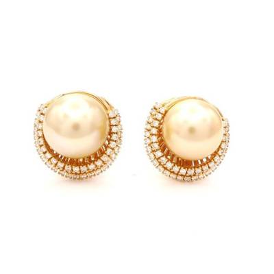 pendientes de perlas golden