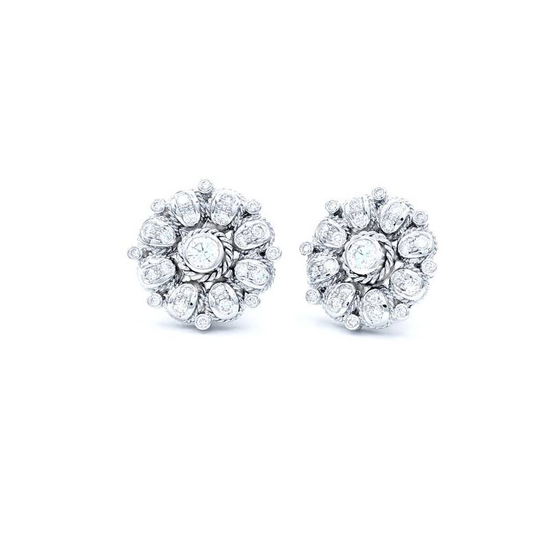 pendientes con brillantes flor
