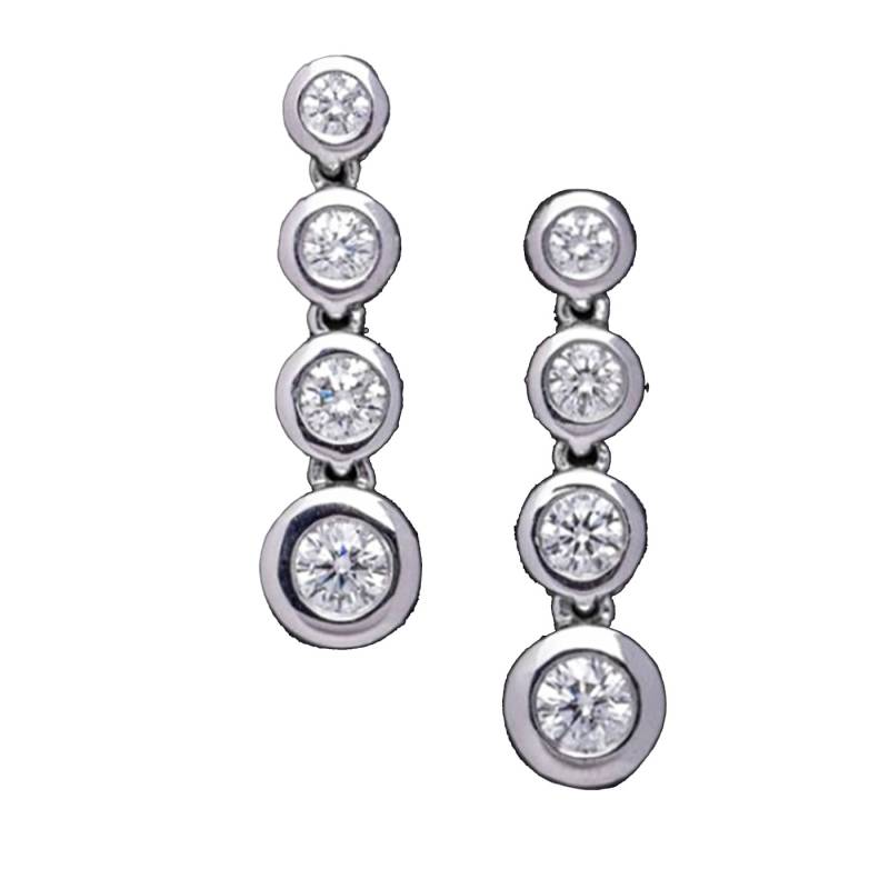 pendientes largos diamantes novia