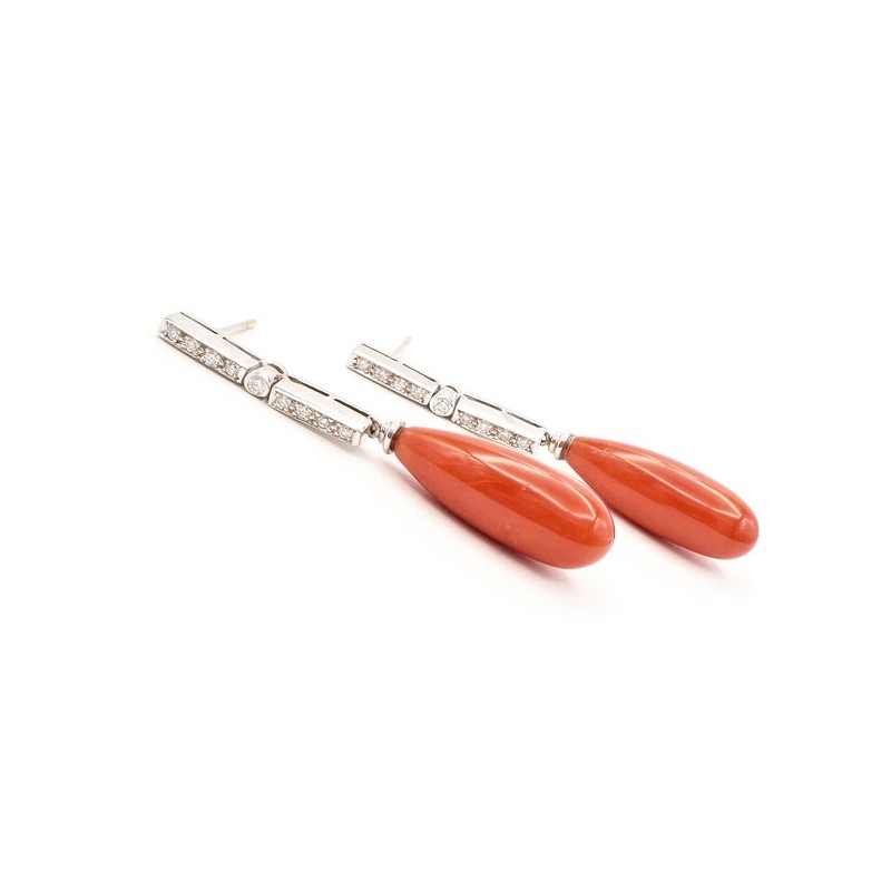pendientes brillantes coral