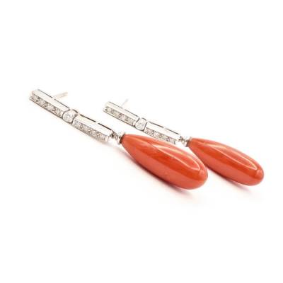pendientes brillantes coral