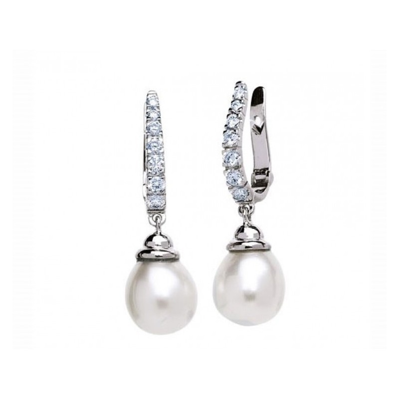 pendientes perlas diamantes