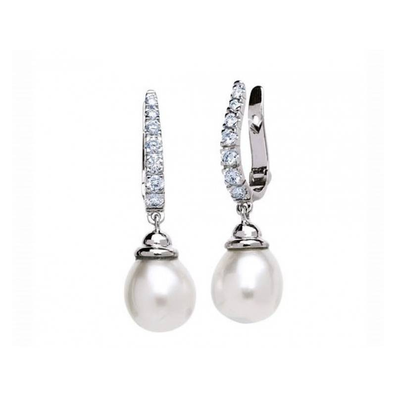 pendientes perlas diamantes