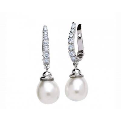 pendientes perlas diamantes