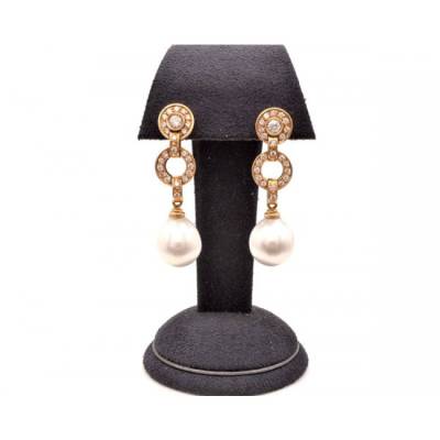 pendientes oro rosa brillantes