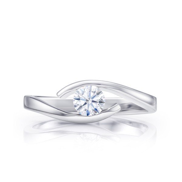 Solitario "Hikari" de pedida moderno de mujer de oro 18k con diamante-SC 169
