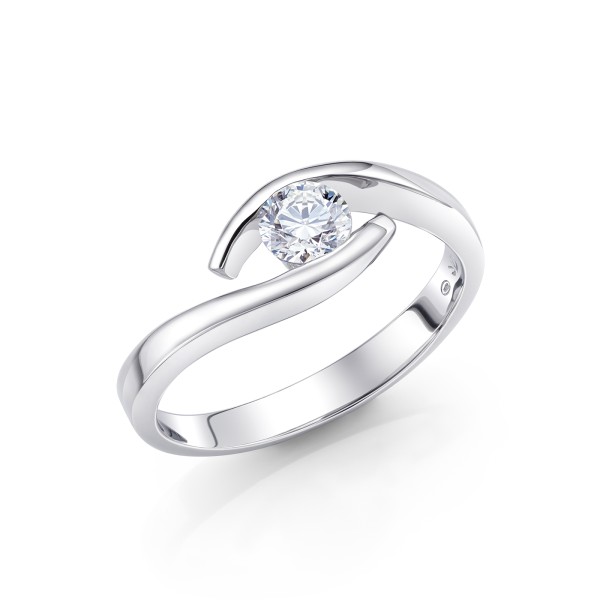 Solitario "Hikari" de pedida moderno de mujer de oro 18k con diamante-SC 169 2