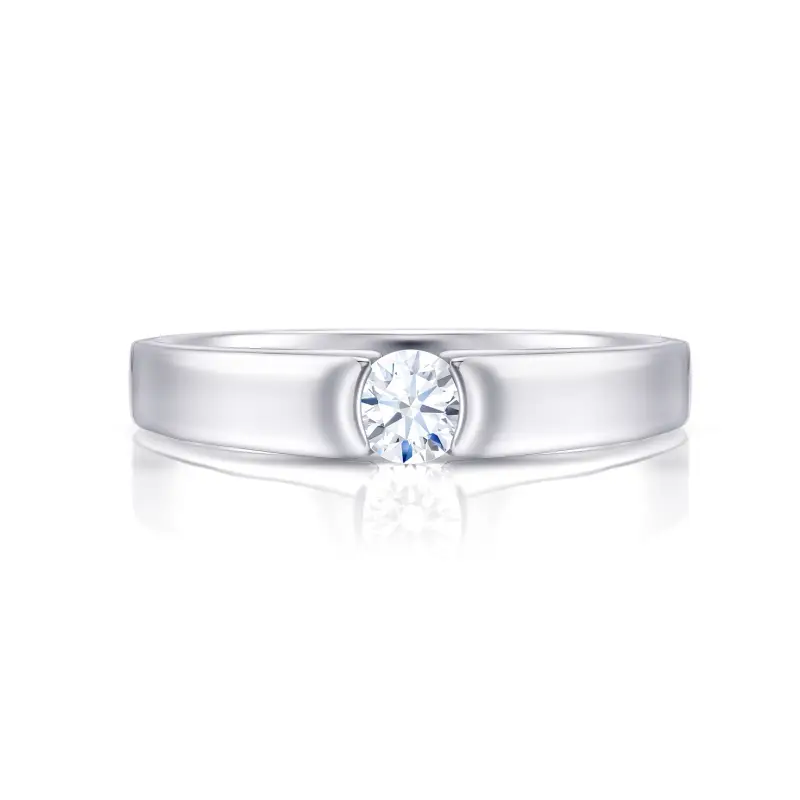Sortija con Brillante G VS1de 0.18 ct en oro blanco de 18K