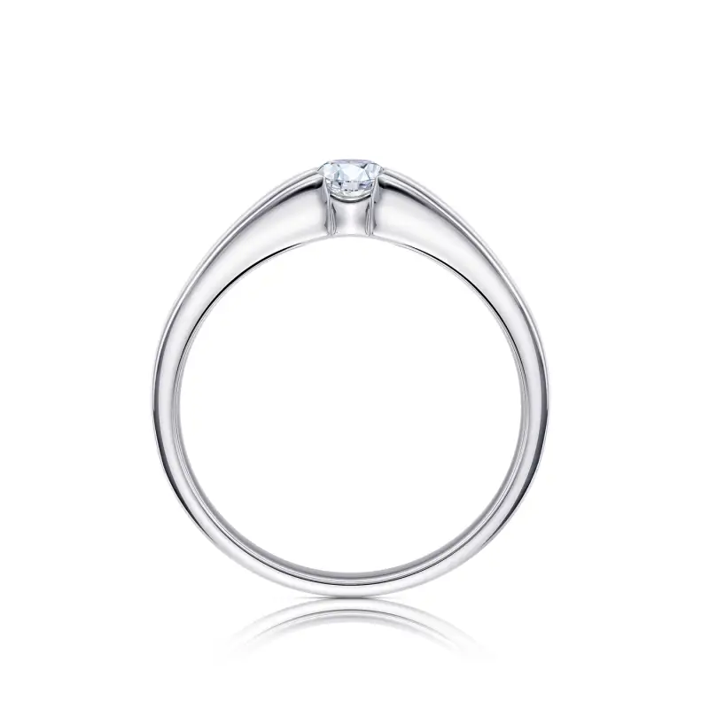 Sortija con Brillante G VS1de 0.18 ct en oro blanco de 18K detalle foto vertical