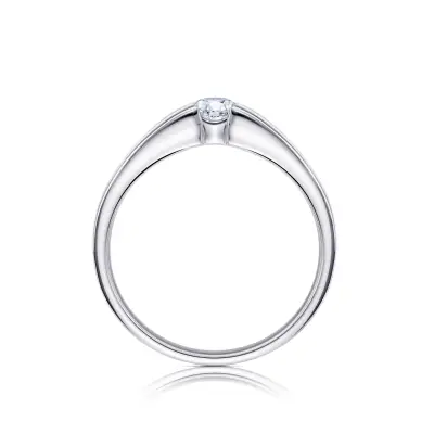 Sortija con Brillante G VS1de 0.18 ct en oro blanco de 18K detalle foto vertical