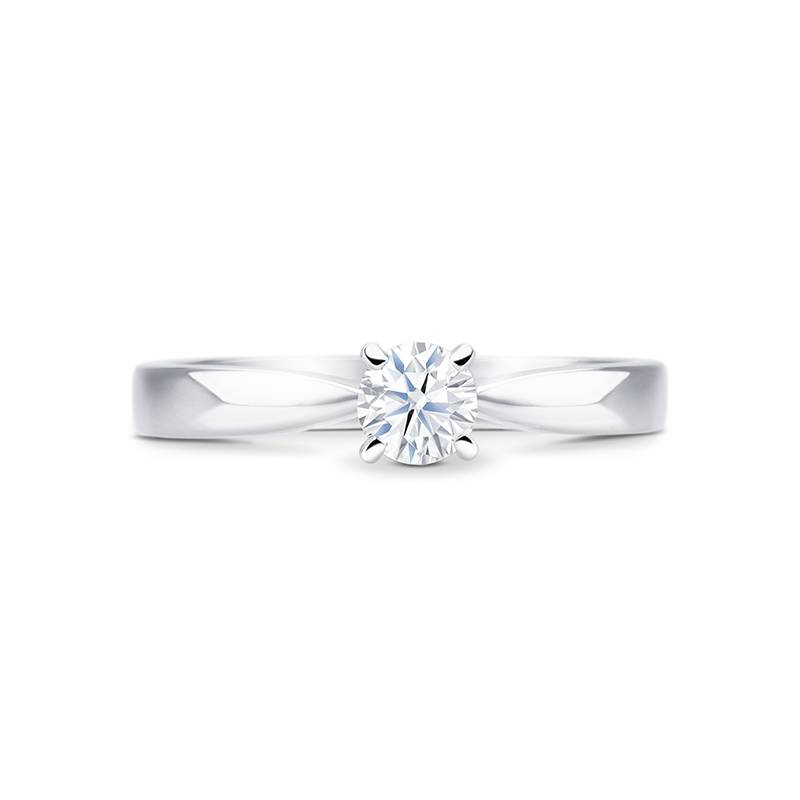 Anillo clásico "Yume S" en oro blanco con diamante de 0.30 cts