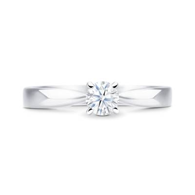 Anillo clásico "Yume S" en oro blanco con diamante de 0.30 cts