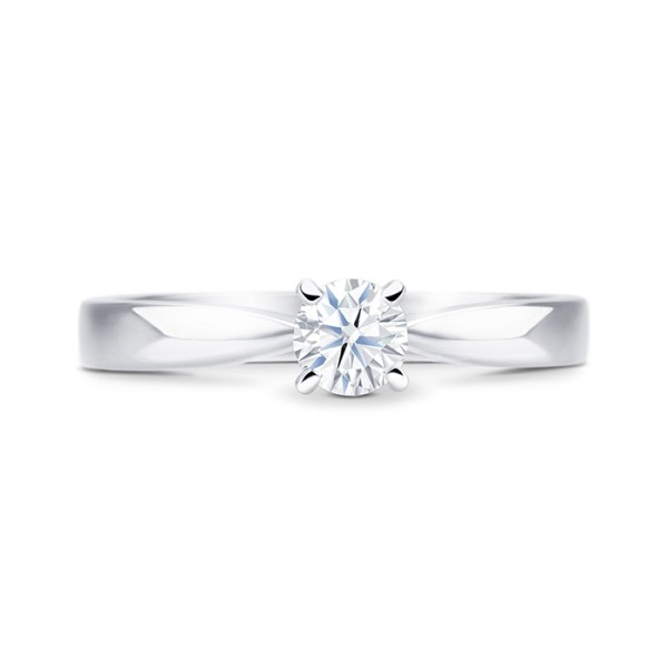Anillo clásico "Yume S" en oro blanco con diamante de 0.30 cts