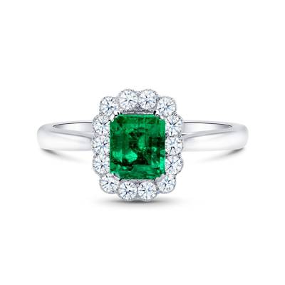 Anillos de compromiso con Esmeraldas y diamantes