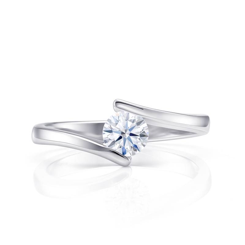 Solitario "ECLIPSE" brillante y oro anillo moderno y diseño original - SC 180