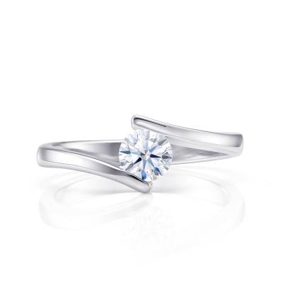 Solitario "ECLIPSE" brillante y oro anillo moderno y diseño original - SC 180