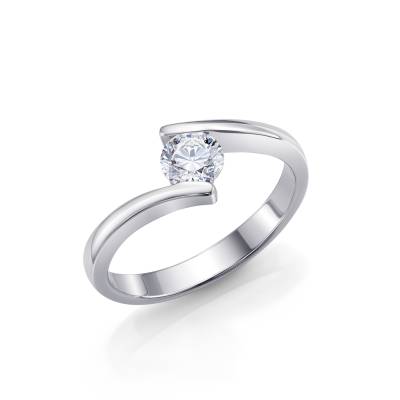 Solitario "ECLIPSE" brillante y oro anillo moderno y diseño original - SC 180-2