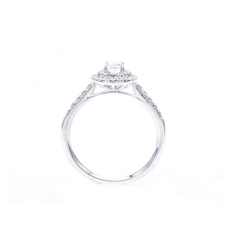 Sortija "Sakura" oro blanco 18k con orla de brillantes-0