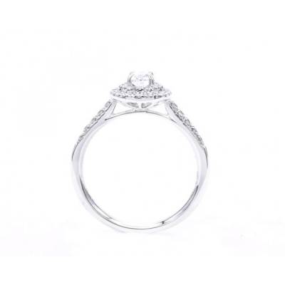 Sortija "Sakura" oro blanco 18k con orla de brillantes-0