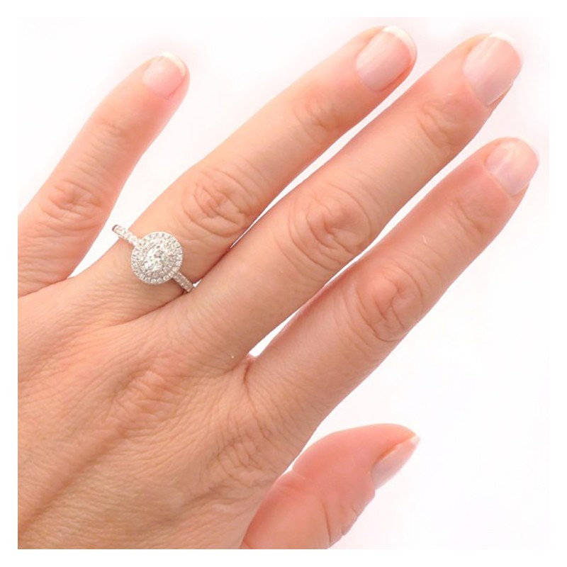 Sortija "Sakura" oro blanco 18k con orla de brillantes-2