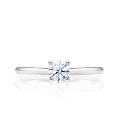 Anillo Pekin Solitario Oro Blanco y Diamante en Garras 