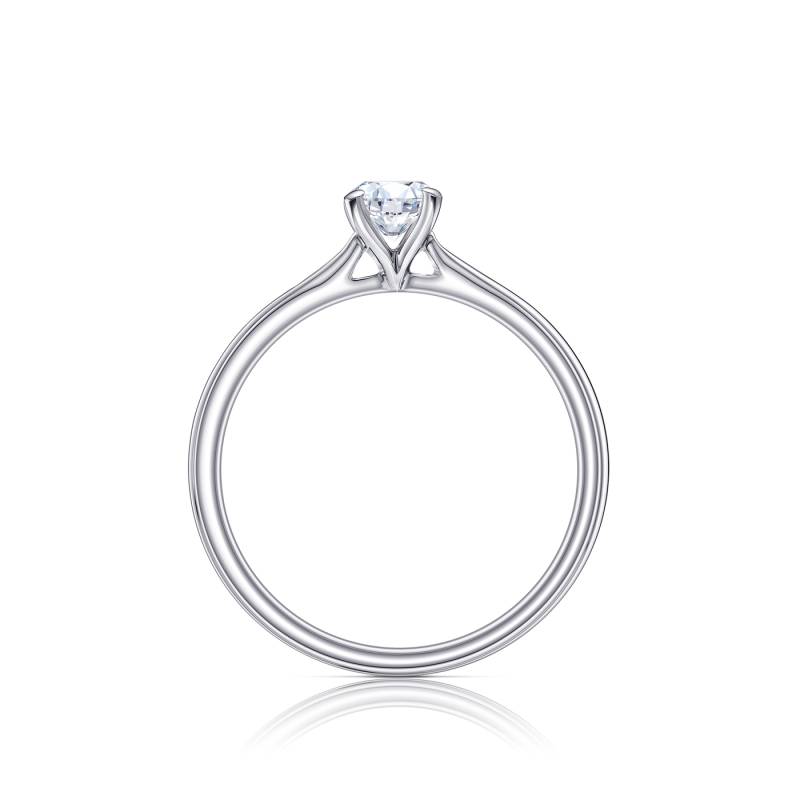 Anillo Pekin Solitario Oro Blanco y Diamante en Garras 