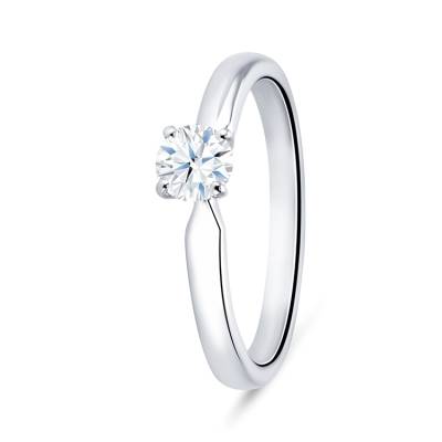 Anillo "Viena" Oro Blanco y Diamante en Garras-0