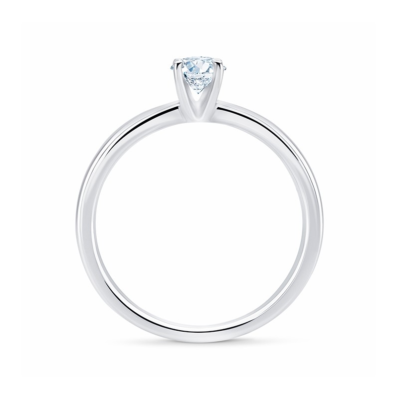 Anillo "Viena" Oro Blanco y Diamante en Garras-1