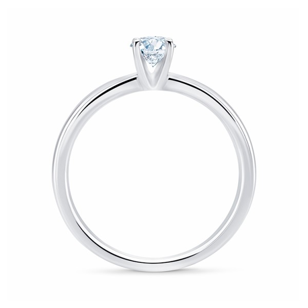 Anillo "Viena" Oro Blanco y Diamante en Garras-1