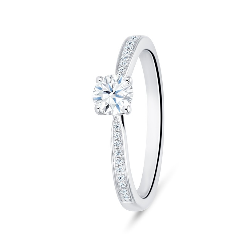 Sortija de pedida "Boston" fabricada con brillantes engastados en garras - SR 23