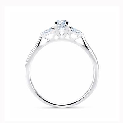 Sortija Tresillo diamantes con dos perillas laterales "Masada" - SR 28