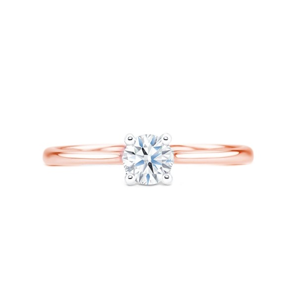 Solitario "RosePekin" elegante, sencillo y femenino con Diamante
