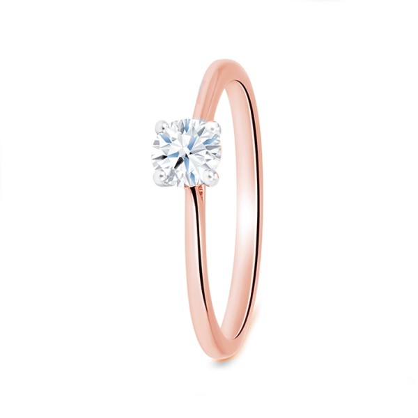 Solitario "RosePekin" elegante, sencillo y femenino con Diamante 2