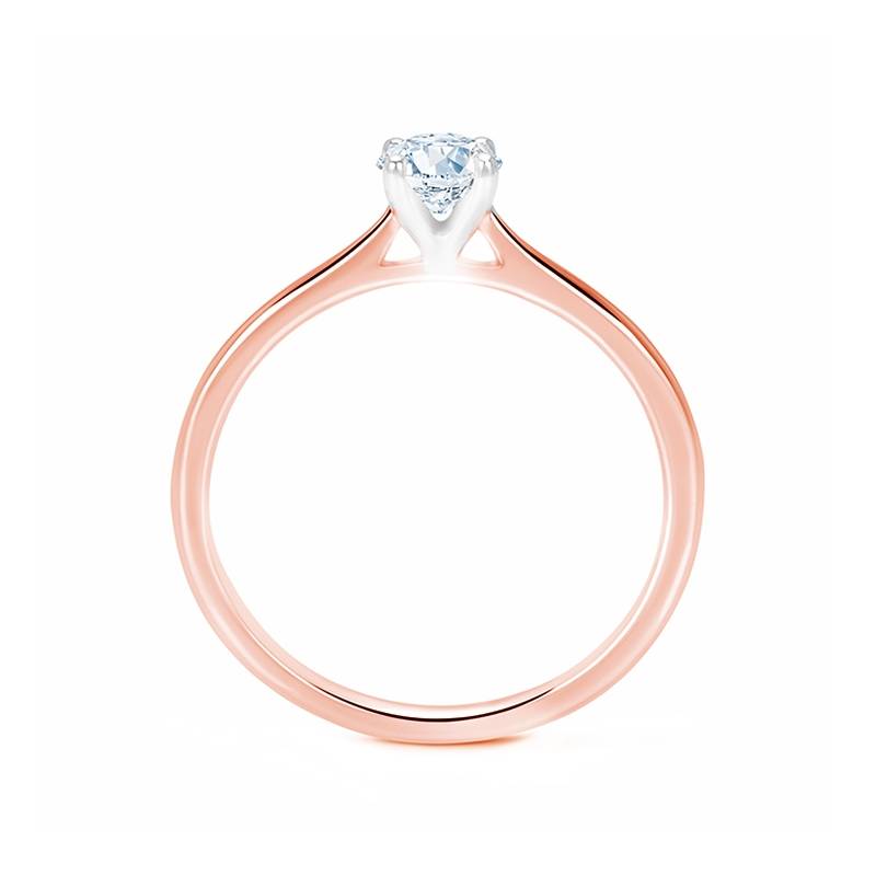 Solitario "RosePekin" elegante, sencillo y femenino con Diamante-1