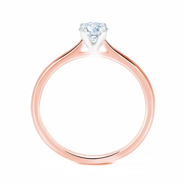 Solitario "RosePekin" elegante, sencillo y femenino con Diamante-1
