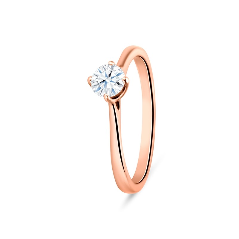 Anillo "Ikeda" con Brillante en 4 garras oro rosa - SRR 56