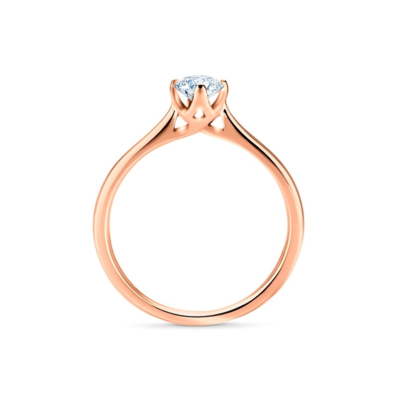 Anillo "Ikeda" con Brillante en 4 garras oro rosa - SRR 56